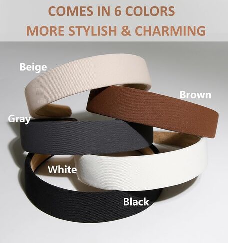 Headbands for Women Trendy Non Slip Headband for Girls Long Short Hair, Cute Ribbed Women Headbands Elastic Hair Bands Fashion Hard Head Band Accessories 1 Inch in Kuwait