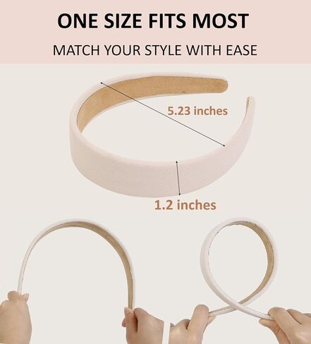 Headbands for Women Trendy Non Slip Headband for Girls Long Short Hair, Cute Ribbed Women Headbands Elastic Hair Bands Fashion Hard Head Band Accessories 1 Inch in Kuwait
