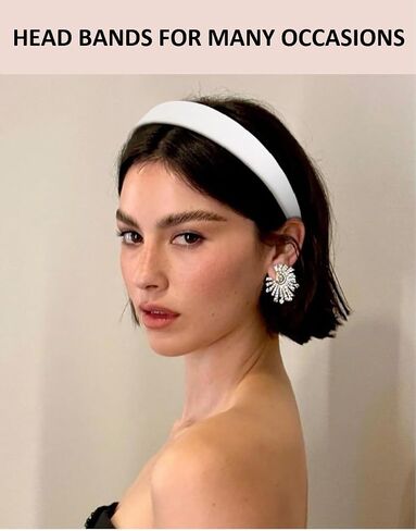 Headbands for Women Trendy Non Slip Headband for Girls Long Short Hair, Cute Ribbed Women Headbands Elastic Hair Bands Fashion Hard Head Band Accessories 1 Inch in Kuwait