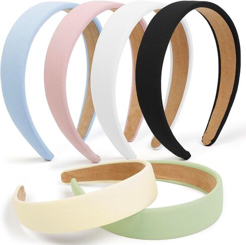 Headbands for Women Trendy Non Slip Headband for Girls Long Short Hair, Cute Ribbed Women Headbands Elastic Hair Bands Fashion Hard Head Band Accessories 1 Inch in Kuwait