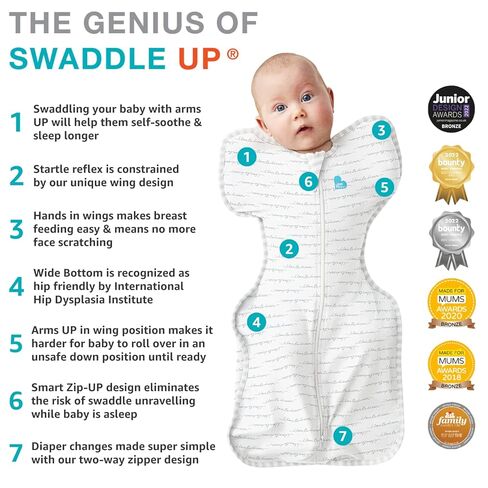 Love to Dream Organic Swaddle, Baby Sleep Sack, Swaddle Up Self-Soothing Swaddles for Newborns, Get Longer Sleep, Snug Fit Helps Calm Startle Reflex, 1.0 Tog Sleep Sack, 8-13lbs, Mint in Kuwait