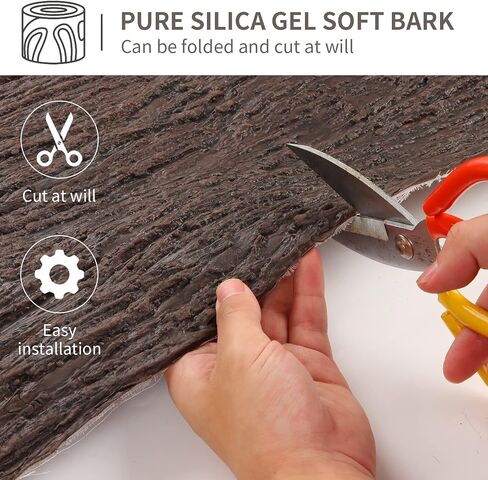 Artificial Tree Bark Multiple Sizes Silicone Fake Bark for Pillars Pipes Poles Wrapping Simulation Decoration Indoor Outdoor Tree Trunk Wall & Fake Christmas Tree (78.74inch x 39.37inch) in Saudi Arabia