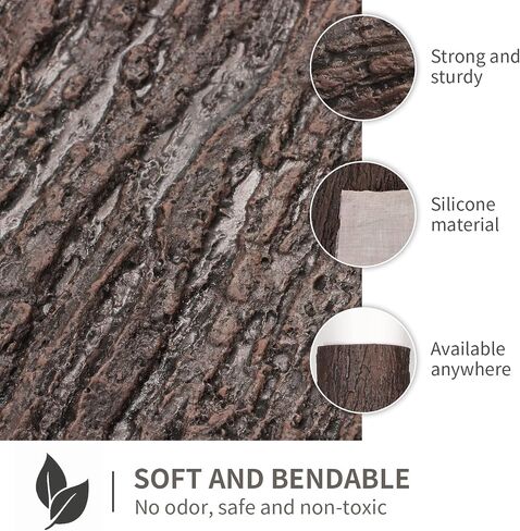 Artificial Tree Bark Multiple Sizes Silicone Fake Bark for Pillars Pipes Poles Wrapping Simulation Decoration Indoor Outdoor Tree Trunk Wall & Fake Christmas Tree (78.74inch x 39.37inch) in Saudi Arabia