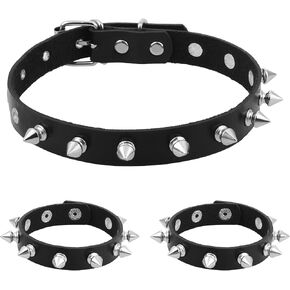 3 Pieces Leather Choker Collar and Bracelets Combo Punk Rock Gothic Jewelry Set, Punk Accessories, Emo Costume Accessories for 80s and 90s Vintage Women Men in Saudi Arabia