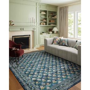 Loloi Rifle Paper Co. Courtyard Collection COU-01 Yellow/Multi 7'-6" x 9'-6" Area Rug feat. CloudPile in Saudi Arabia