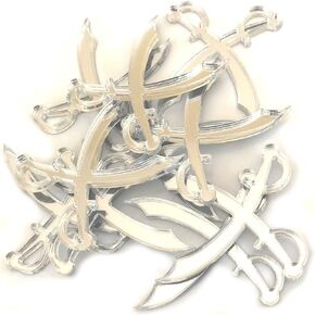 Pirate Cutlass Shaped Crafting Mirrors, Set of 10, Many Colours, Shatterproof Acrylic, Silver Mirror, Pack of 10 x 8cm in Saudi Arabia