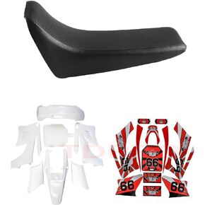White Fairing Plastics Body Fender and Red Graphics Kit & Seat For Apollo Orion 110cc 125cc 150cc 140cc 160cc 200cc 250cc Motorcycle Dirt Pit Bike Motocross in Kuwait