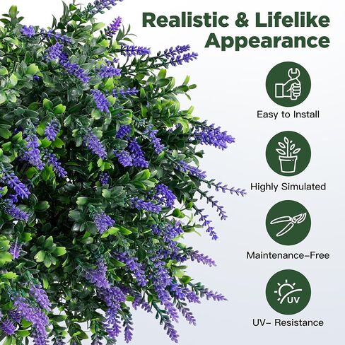 Artificial Boxwood Topiary Ball Tree 2 Pack, UV Resistant Artificial Shrub Bushes with Ground Spike, Fake Evergreen Artificial Plant Bushes for Front Porch, Garden, Indoor, Outdoor Planters in Kuwait