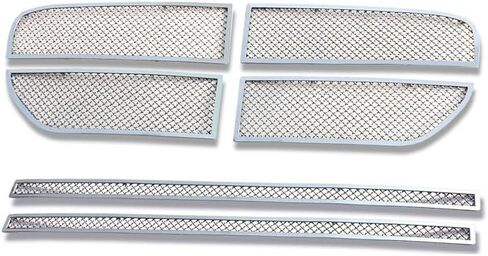 APS Premium Stainless Steel Chrome Mesh Grille Grill Insert Combo Compatible with Dodge Magnum 2005 2006 2007 Main Upper Lower Bumper N19-T28977D in Saudi Arabia