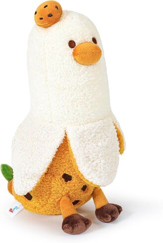 PEACH CAT Love Banana Duck Plush Pillow with Rose Cute Plushies Toy Romantic Stuffed Animals Sweet Gifts for Girlfriend Kids Black 19.7" in Kuwait