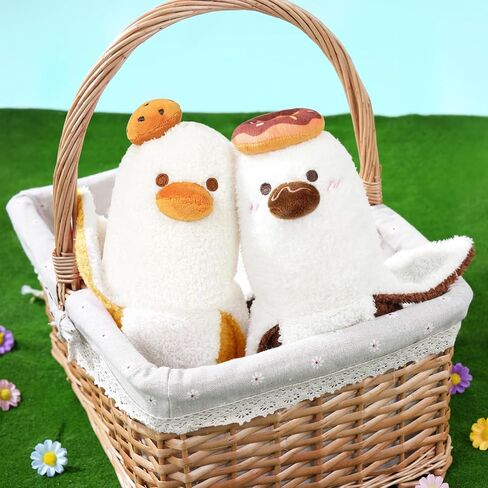 PEACH CAT Love Banana Duck Plush Pillow with Rose Cute Plushies Toy Romantic Stuffed Animals Sweet Gifts for Girlfriend Kids Black 19.7" in Kuwait