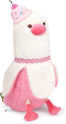 PEACH CAT Love Banana Duck Plush Pillow with Rose Cute Plushies Toy Romantic Stuffed Animals Sweet Gifts for Girlfriend Kids Black 19.7" in Kuwait