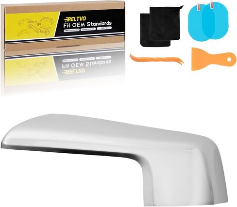 غطاء مرآة ABS Chrome لعام 2019 2020 2021 2022 2023 2024 2025 Chevy Silverado 1500 & GMC Sierra 1500 ، قبعات جانبية للاستبدال الدقيقة (Chrome ، يسار) in Kuwait