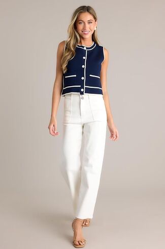 Allimy Womens High Rise Two Button Closure Cropped Jeans Wide Leg Front Slip Pockets Frayed Hem Denim Pant in Kuwait