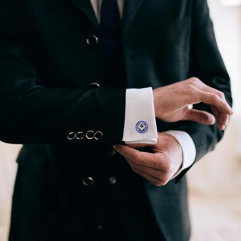 Masonic Cufflink for Men Sterling Silver Sterling Silver Masonic Regalia Jewelry Tuxedo Shirt Executive Groom Father for Men in Saudi Arabia