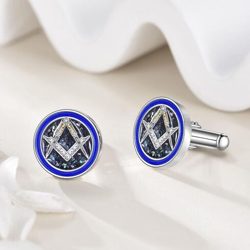 Masonic Cufflink for Men Sterling Silver Sterling Silver Masonic Regalia Jewelry Tuxedo Shirt Executive Groom Father for Men in Saudi Arabia
