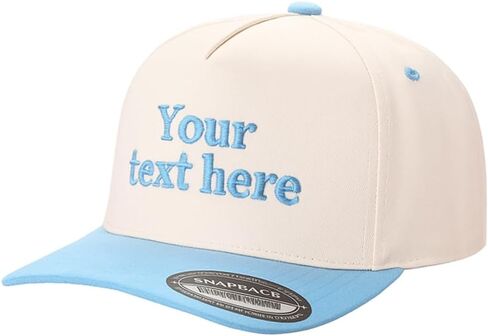 Customizable Snapback Baseball Cap, Two-Tone Hat, Personalized Embroidered Headwear, Pink Baseball Cap, Trendy Embroidery Hat in Saudi Arabia