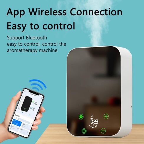 Waterless Essential Oil Diffuser for Home and Commercial Use, Up to 500 sq.ft. 150 mL Capacity, Aromatherapy Scent Diffuser for Large Rooms, Smart Scent Air Machine (White Border) in Saudi Arabia
