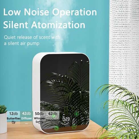 Waterless Essential Oil Diffuser for Home and Commercial Use, Up to 500 sq.ft. 150 mL Capacity, Aromatherapy Scent Diffuser for Large Rooms, Smart Scent Air Machine (White Border) in Saudi Arabia