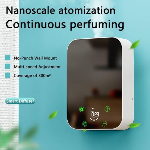 Waterless Essential Oil Diffuser for Home and Commercial Use, Up to 500 sq.ft. 150 mL Capacity, Aromatherapy Scent Diffuser for Large Rooms, Smart Scent Air Machine (White Border) in Saudi Arabia