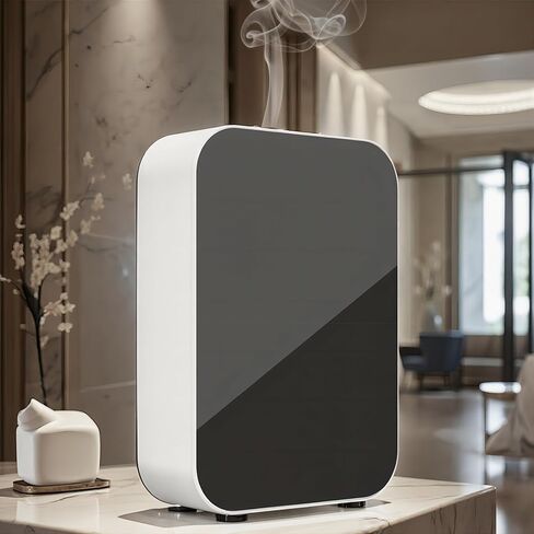 Waterless Essential Oil Diffuser for Home and Commercial Use, Up to 500 sq.ft. 150 mL Capacity, Aromatherapy Scent Diffuser for Large Rooms, Smart Scent Air Machine (White Border) in Saudi Arabia