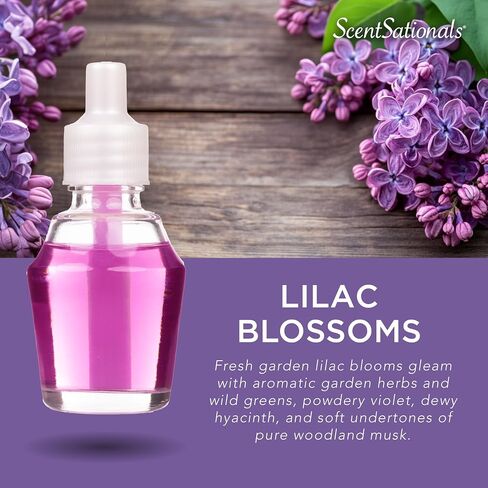 Scentsationals Plug in Air Freshener Starter Set – Swivel Plug Fragrance Oil Diffusers & 2 Long Lasting Scent Refills - Lilac Blossoms Scent in Saudi Arabia