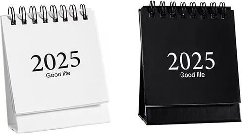 Mini Desk Calendar, Small Calendar 2024-2025 - Form Now to Dec 2025 Standing Flip Desktop Calendar with Stickers (White) in Saudi Arabia