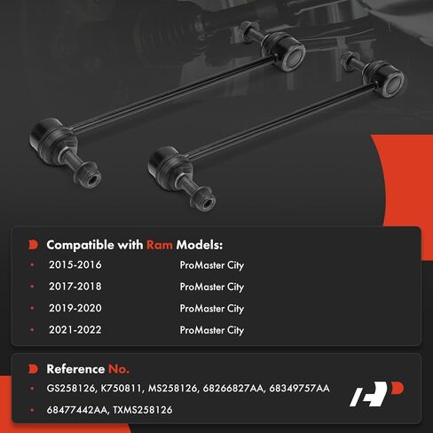 A-Premium 2 x Front Sway Bar Links Stabilizer Bar Links, Compatible with Ram ProMaster City 2015-2022 in Saudi Arabia