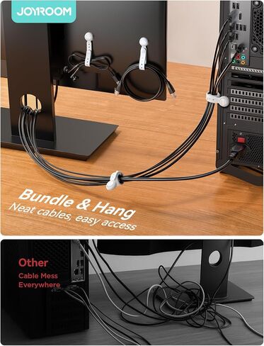 12PCS Silicone Magnetic Cable Ties with Magnet for Bundling & Organizing,JOYROOM Elastic Reusable Cord Ties Adjustable bundled Size with11 Buckle hole,Cable Organizer Management for Home,Office(Black) in Kuwait