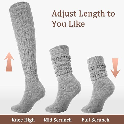 Jspupifip 4 Pairs Slouch Socks for Women, Retro Soft Breathable Athletic Scrunch Calf Ankle Sock for Running, Workout, Dance in Saudi Arabia