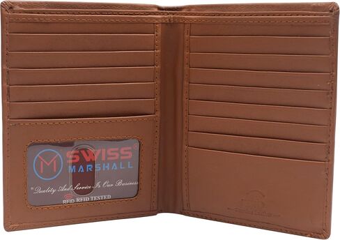 Marshal Extra Capicity RFID حظر Bifold Hipster Crex Card Wallet Premium Leather (Black) in Saudi Arabia