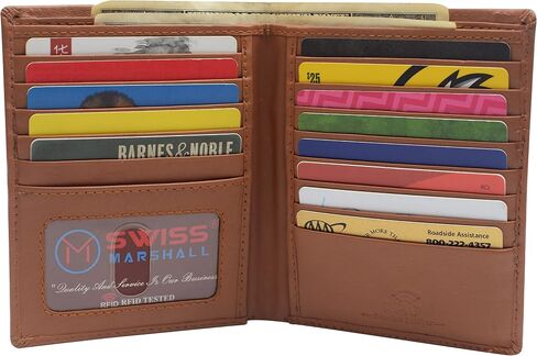 Marshal Extra Capicity RFID حظر Bifold Hipster Crex Card Wallet Premium Leather (Black) in Saudi Arabia