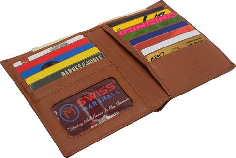 Marshal Extra Capicity RFID حظر Bifold Hipster Crex Card Wallet Premium Leather (Black) in Saudi Arabia