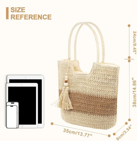 Long Keeper Beach Bags for Women Summer Straw Bag with Zipper Woven Shoulder Handbag Beach Tote Bags for Travel Vacation in Saudi Arabia