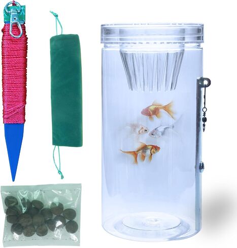 Portable and Plastic Aquarium Minnow&Small Fish Trap for Aquarium Children Fishing Outdoors,Durable Container Bait Trap Suitable for Fishing,Crab,Shrimp,Turtle in Saudi Arabia