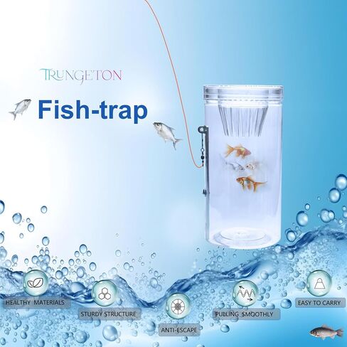 Portable and Plastic Aquarium Minnow&Small Fish Trap for Aquarium Children Fishing Outdoors,Durable Container Bait Trap Suitable for Fishing,Crab,Shrimp,Turtle in Saudi Arabia