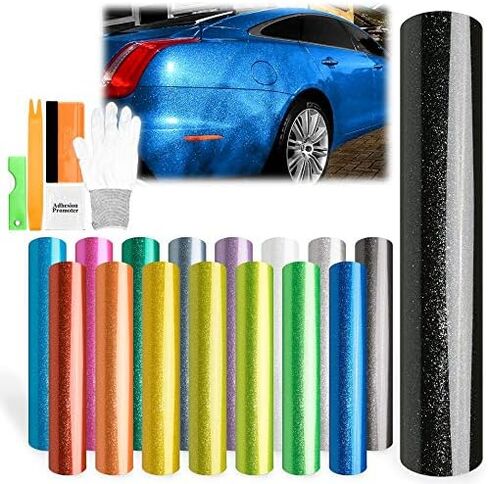 Sample White Premium High Gloss Glitter Sparkle Metallic Car Vinyl Wrap Sticker Decal Film Sheet Bubble Free Air Release Technology - 4"X8" (10cm x 20cm) Sample in Saudi Arabia