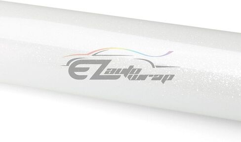 Sample White Premium High Gloss Glitter Sparkle Metallic Car Vinyl Wrap Sticker Decal Film Sheet Bubble Free Air Release Technology - 4"X8" (10cm x 20cm) Sample in Saudi Arabia