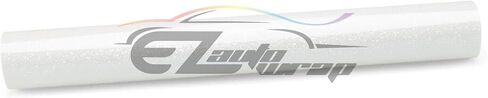 Sample White Premium High Gloss Glitter Sparkle Metallic Car Vinyl Wrap Sticker Decal Film Sheet Bubble Free Air Release Technology - 4"X8" (10cm x 20cm) Sample in Saudi Arabia