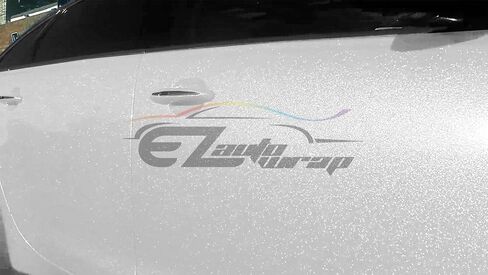 Sample White Premium High Gloss Glitter Sparkle Metallic Car Vinyl Wrap Sticker Decal Film Sheet Bubble Free Air Release Technology - 4"X8" (10cm x 20cm) Sample in Saudi Arabia