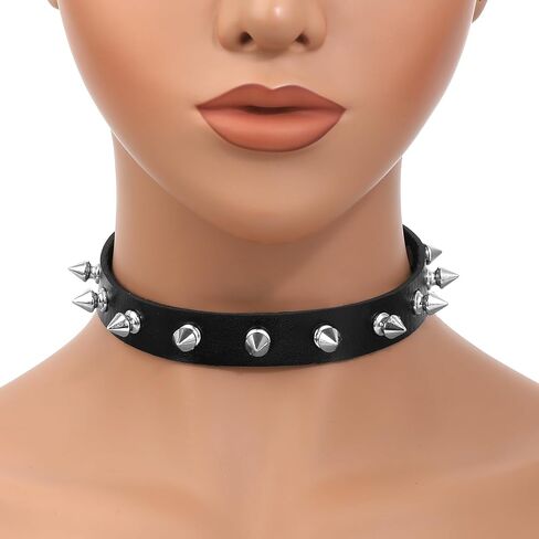 3 Pieces Leather Choker Collar and Bracelets Combo Punk Rock Gothic Jewelry Set, Punk Accessories, Emo Costume Accessories for 80s and 90s Vintage Women Men in Saudi Arabia