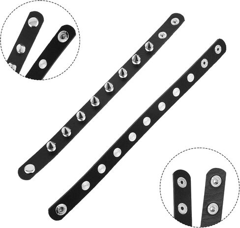 3 Pieces Leather Choker Collar and Bracelets Combo Punk Rock Gothic Jewelry Set, Punk Accessories, Emo Costume Accessories for 80s and 90s Vintage Women Men in Saudi Arabia