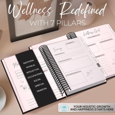 Wellness Journal – Daily Self Care Lifestyle Planner to Support Physical, Mental, & Emotional Health – Guided Prompts Self Love Diary to Practice Gratitude, Reflection, and Goals in Kuwait