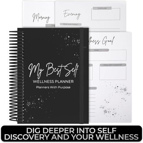 Wellness Journal – Daily Self Care Lifestyle Planner to Support Physical, Mental, & Emotional Health – Guided Prompts Self Love Diary to Practice Gratitude, Reflection, and Goals in Kuwait