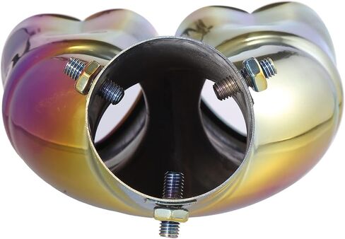 X AUTOHAUX 63mm 2.5" Inlet Curved Type Heart Shape Universal Exhaust Pipe Muffler Tip Tailpipe Bolt-On for Car Truck 8.7" Length Stainless Steel Multicolor in Saudi Arabia