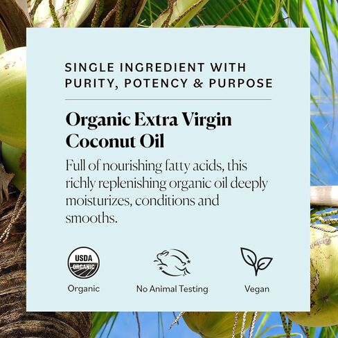 Sky Organics - Organic Coconut Oil & Vitamin E, 16.9 fl oz - Skin & Hair Ultra-Hydrating Oil - Fatty Acids & Antioxidants - Natural, Vegan & Cruelty Free - Skin Care & Hair Care with Exclusive Ebook in Kuwait
