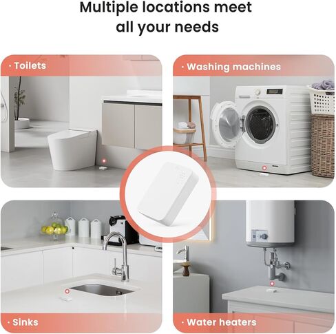 TREATLIFE Smart Water Leak Detector 4 Pack & Zigbee Hub Kits, Water Sensor Alarm Compatible with Alexa and Google Home, Sensitive Leak and Drip Alert, for Kitchen, Bathroom, and Basement in Kuwait
