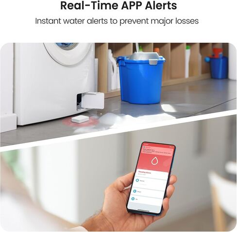 TREATLIFE Smart Water Leak Detector 4 Pack & Zigbee Hub Kits, Water Sensor Alarm Compatible with Alexa and Google Home, Sensitive Leak and Drip Alert, for Kitchen, Bathroom, and Basement in Kuwait