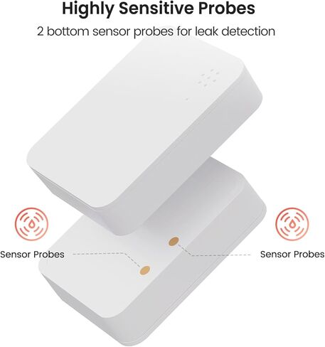 TREATLIFE Smart Water Leak Detector 4 Pack & Zigbee Hub Kits, Water Sensor Alarm Compatible with Alexa and Google Home, Sensitive Leak and Drip Alert, for Kitchen, Bathroom, and Basement in Kuwait