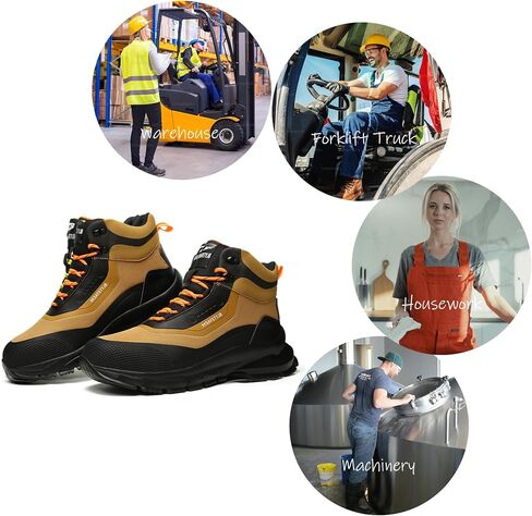 Work Safety Boots for Men and Women High Top Waterproof Lightweight Steel Toe Construction Shoes in Saudi Arabia
